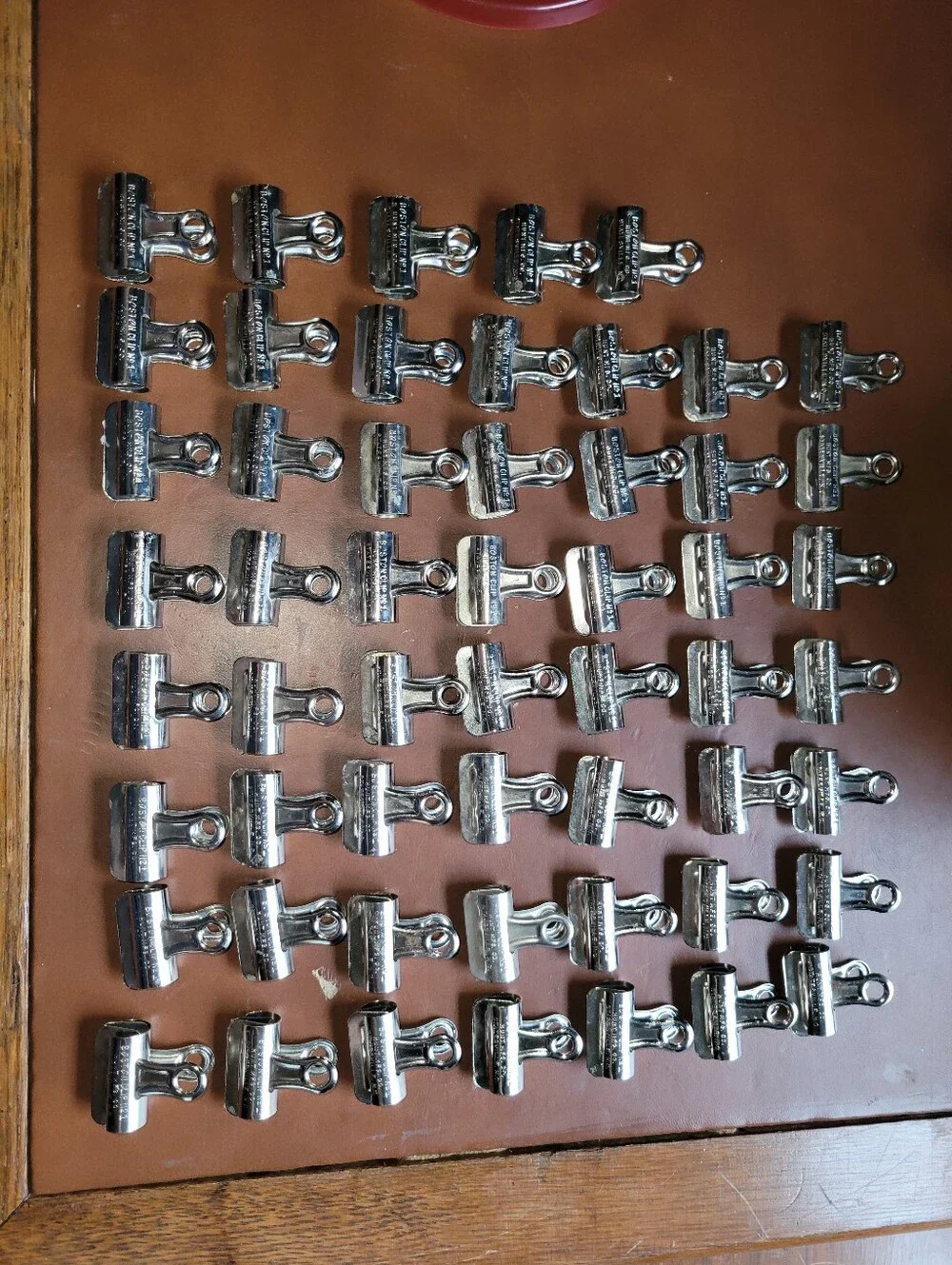 45 Vintage Boston Hunt Mfg Co Clips 1 Inch